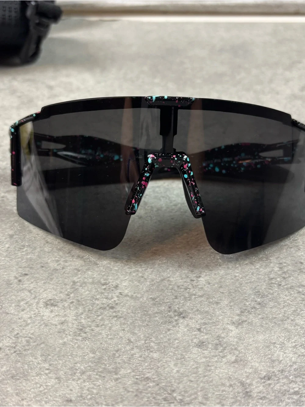 Black polarized sunglasses running baseball